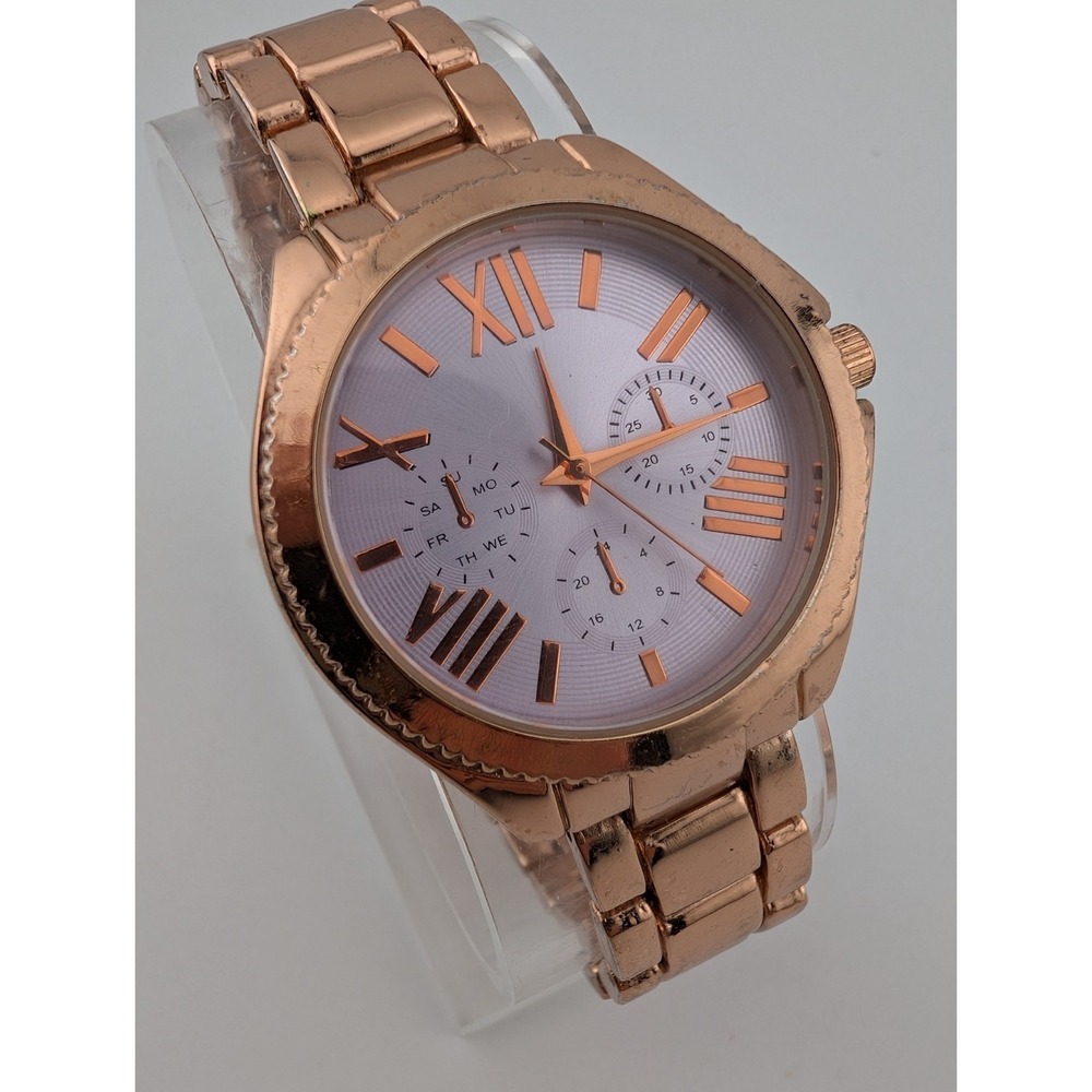 Forever 21‎ Watch Women 35mm Case Rose Gold 7.5" Band- New Battery